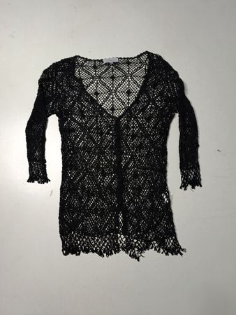 PARK BRAVO Black Crochet Cardigan