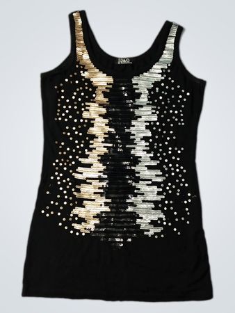 Débardeur noir en sequins Dolce & Gabbana
