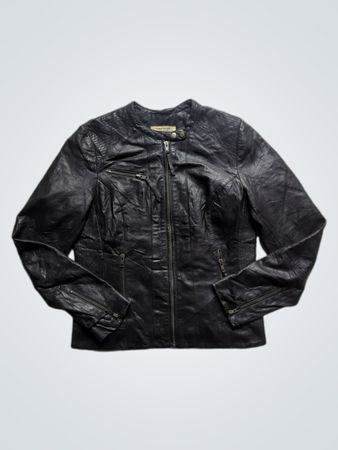 Naf Naf Black Faux Leather Biker Jacket