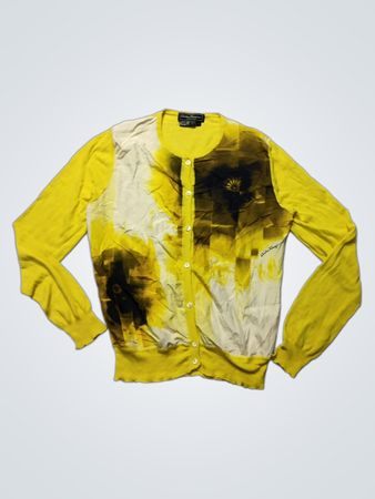 Salvatore Ferragamo Gelber Blumenmuster Cardigan