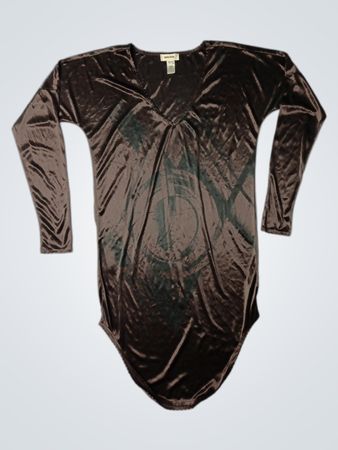 Diesel Brown Long Sleeve V-Neck Tunic with Graphic Print