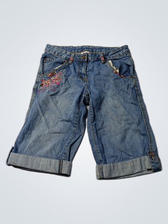 YIGOA Denim Capri Pants with Embroidery