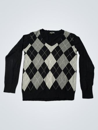 CECILIA CLASSICS Argyle V-Neck Sweater