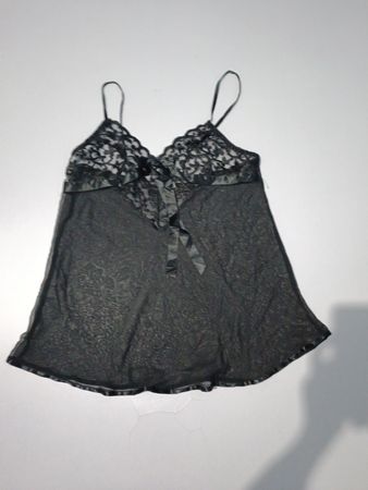 Verführerische Unterwäsche von Cinema Smile Schwarze Spitze Besatz Babydoll Chemise