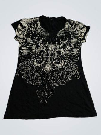 XAVIER Black T-Shirt with Fleur-de-lis Graphic