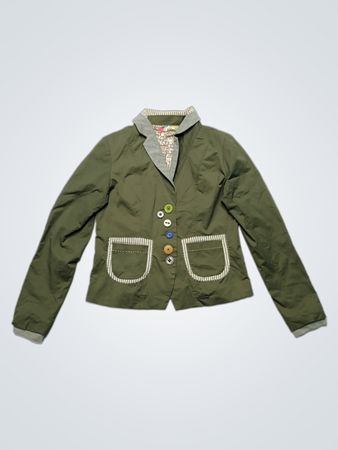 Chuka Green Jacket with Colorful Buttons