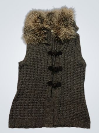 Cortefiel Weekend Women's Sleeveless Fur Collar Vest