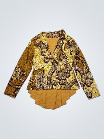 Women's Printed Long Sleeve Peplum Blouse