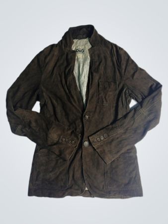 D&G Dolce & Gabbana Brown Suede Blazer