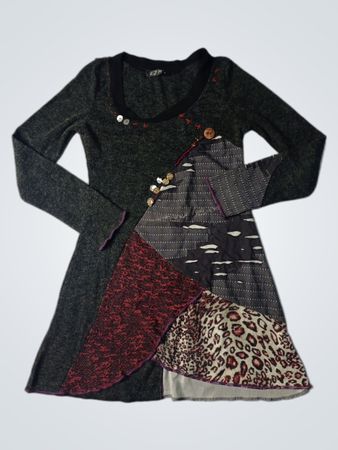 JR Women's Patchwork Long Sleeve Dress