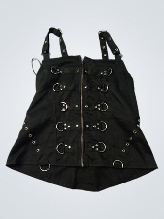 Top à zip noir avec boucle