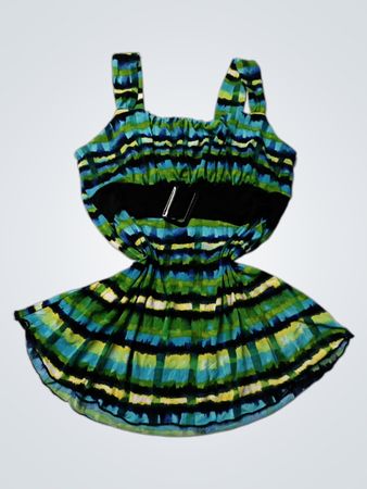 EYE California Sleeveless Printed Dress with Belt