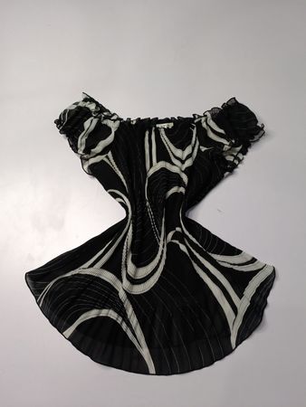 JAIPUR Black and White Patterned Off-the-Shoulder Top