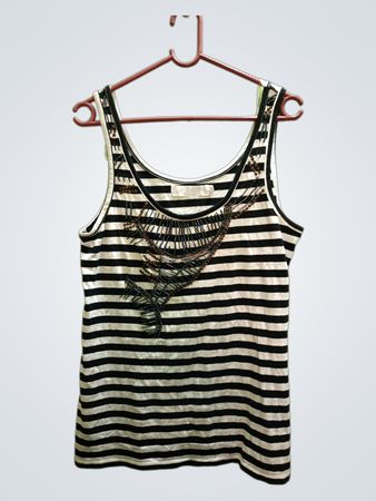ZOY Damen Top mit Streifen und Perlenverzierung