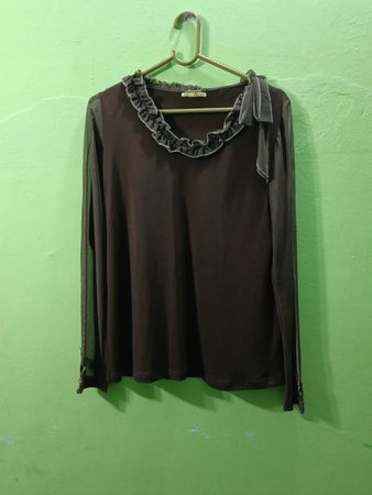Annabel Fashion Brown Rüschiges Langarmoberteil