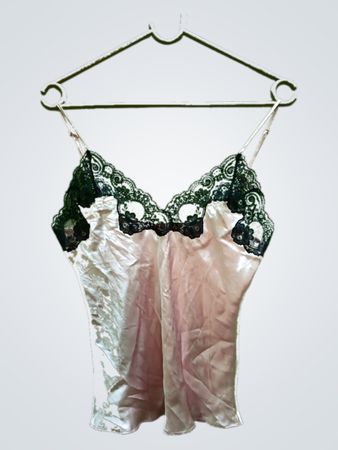 Frances Smily Pink Satin Spitzenbesatz Camisole