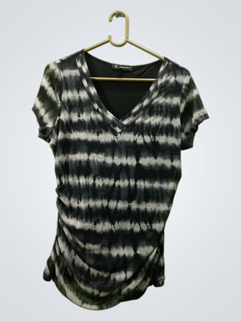 INC International Concepts Women's Tie-Dye Ruched V-Neck T-Shirt