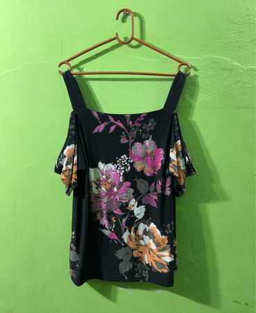 INC International Concepts Floral Cold Shoulder Top