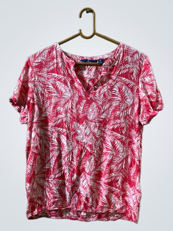 TOM TAILOR Tropical-Print V-Ausschnitt T-Shirt