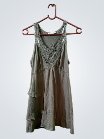 Promod Damen Brown Crochet Neck Trägerkleid