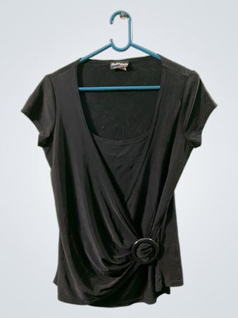 Rachel Rachel Black drapiertes Oberteil mit Schnallendetail