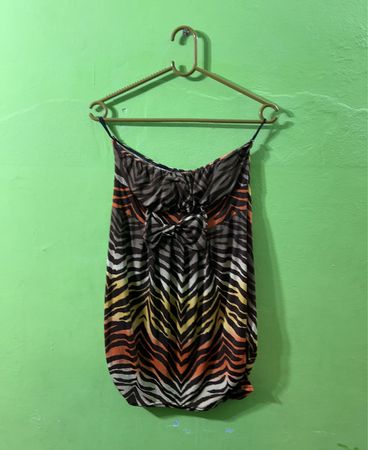 Miss GAGA PARIS Zebra-Print trägerloses Tube-Top