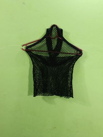 Schwarzes Mesh-Oberteil