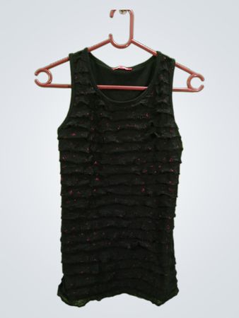 YD Black Ruffle Tank Top