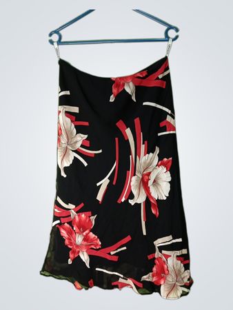 UNIQUE COLLECTION Schwarzer Midirock mit Blumenmuster