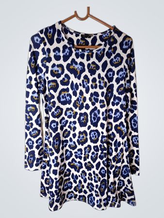 River Island Langärmliges Tunika-Oberteil mit Leopardenmuster