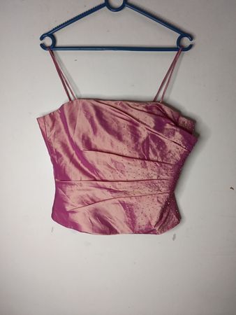 Creatif Paris Pink gerafftes, verziertes Camisole-Oberteil