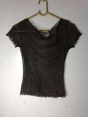 Chiquelle Schwarzes durchsichtiges Glitzer-Top