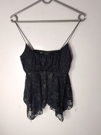 Just Polly New York Schwarzes Spitzen-Cami