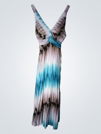 Plissiertes Maxikleid mit Ombre-Muster