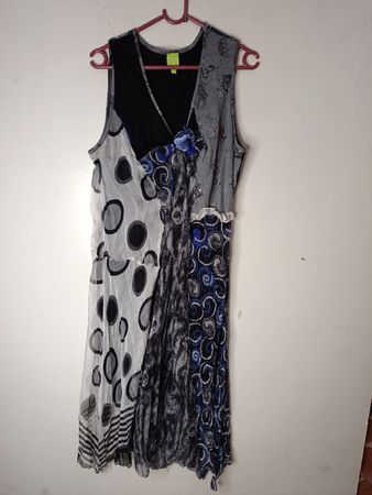 ADAM JACOBS ärmelloses Patchwork-Kleid