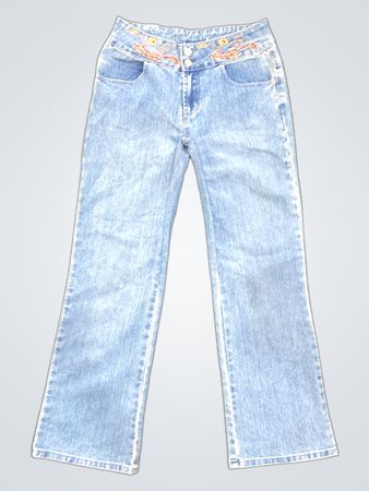 Hellblaue Jeans mit Stickerei