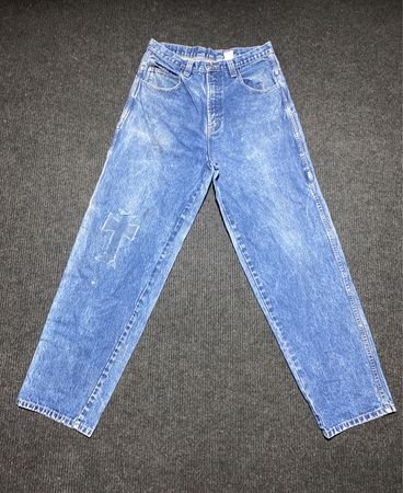 Blau gewaschene Denim-Jeans
