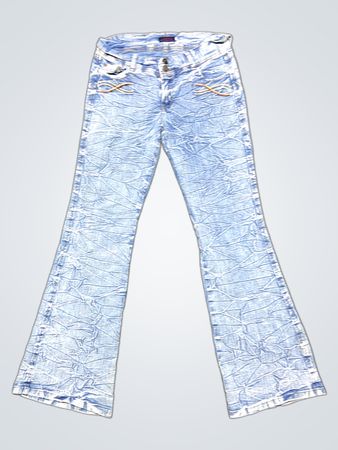 COWES JEANS Damenblaue Schlagjeans