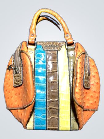 Makgro gestreifte Satchel-Handtasche