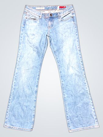 Hellblau gewaschene Bootcut-Jeans