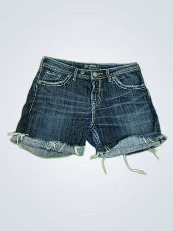 Silver Denim Shorts