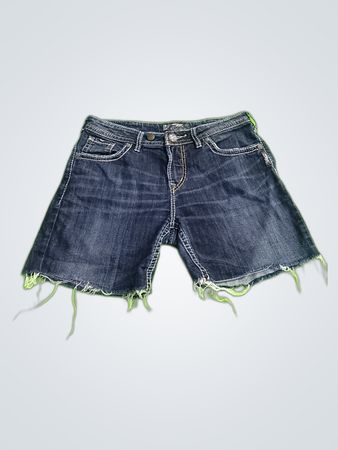 Silver Denim Shorts