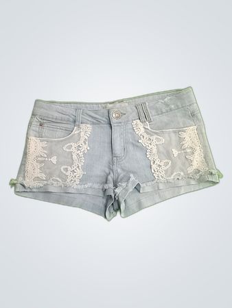 Rewind Lace Detail Denim Shorts