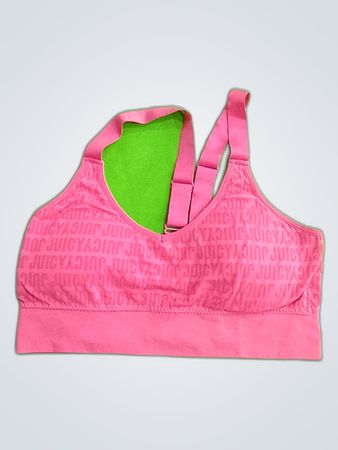 Juicy Couture Pink Logo Sports Bra