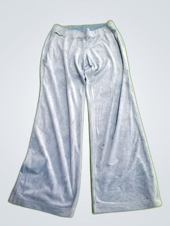 Unbranded Light Gray Velour Wide-Leg Sweatpants