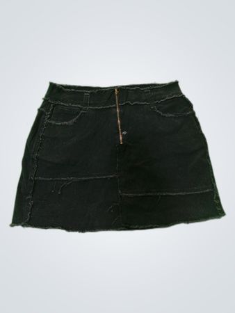 Unbranded Black Distressed Denim Mini Skirt