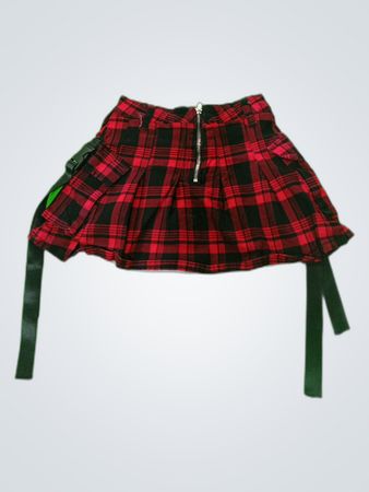 Hot Topic Red Black Plaid Skirt