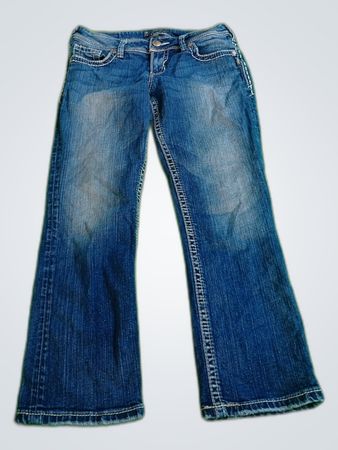 Silver Low-Rise Bootcut Jeans