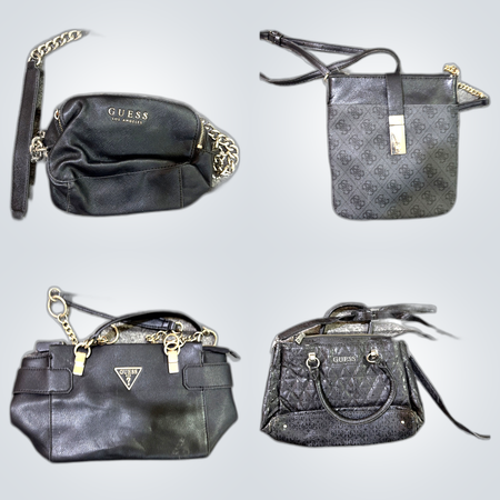 GUESS Petit Ensemble de Sacs à Main 10pcs Tan Noir Jean Bandoulière Sacs à Épaule