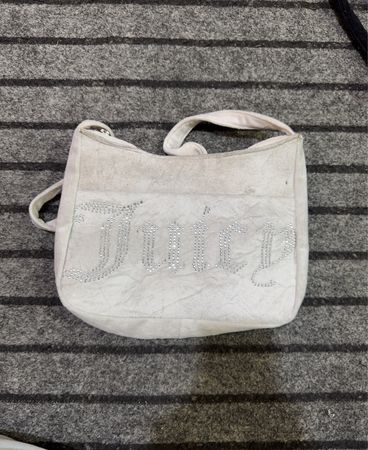 Upcycled Juicy Couture White Leather Shoulder Bag